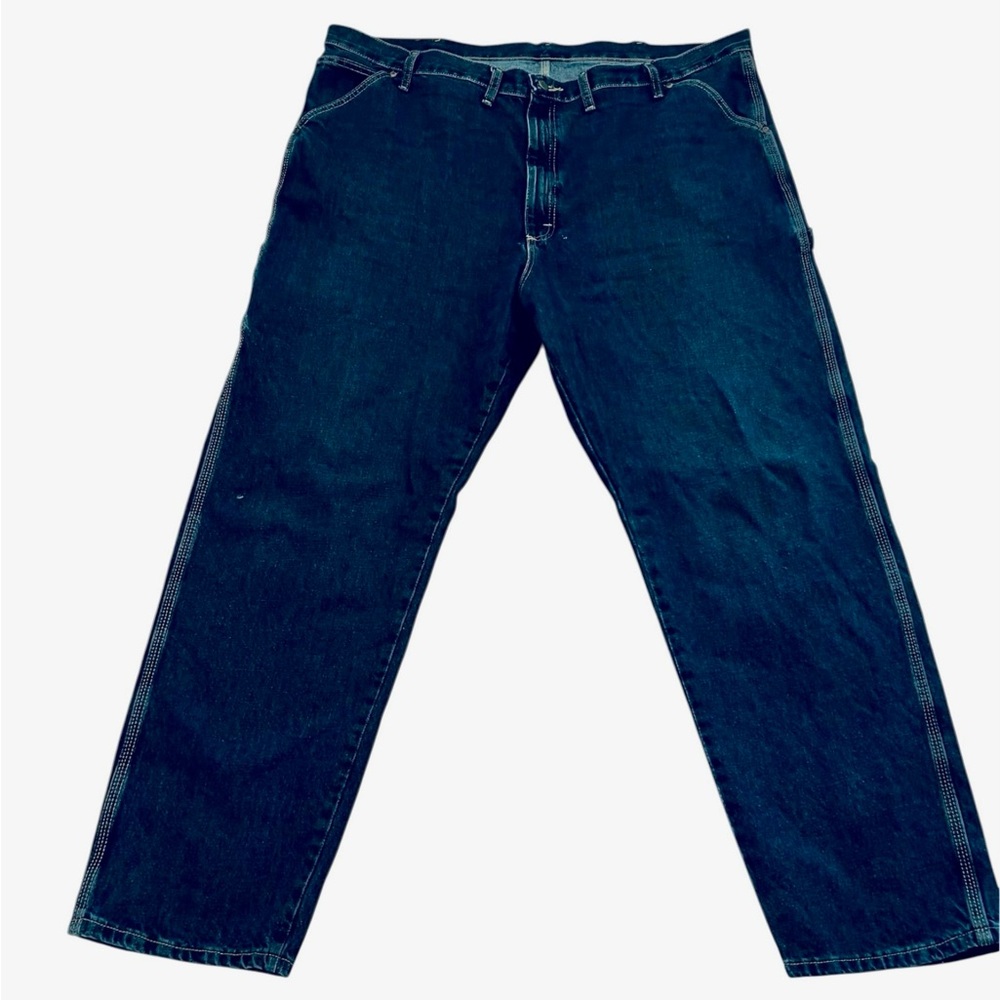 Wrangler Carpenter Jeans Mens 46 X 32 Blue High Rise Straight Leg Cotton Denim